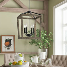 Load image into Gallery viewer, 4 Light Lantern Adjustable Dimmable Square/Rectangle Chandelier