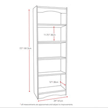 Load image into Gallery viewer, Contemporary Black Bookcase with 5 Shelves and Curved Accents