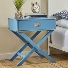 Load image into Gallery viewer, Modern 1-Drawer Bedroom Nightstand End Table in Blue Finish