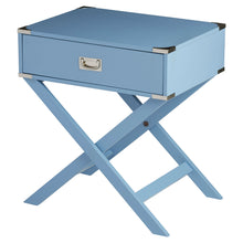 Load image into Gallery viewer, Modern 1-Drawer Bedroom Nightstand End Table in Blue Finish