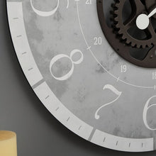 Load image into Gallery viewer, Rustic Gray Bronze Industrial FarmHome Round Oversized Wall Clock