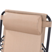 Load image into Gallery viewer, Set of 2 Beige Folding Outdoor Zero Gravity Lounge Chair Recliner