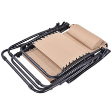 Load image into Gallery viewer, Set of 2 Beige Folding Outdoor Zero Gravity Lounge Chair Recliner