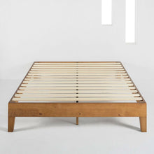 Load image into Gallery viewer, Full size Mid-Century Modern Solid Wood Platform Bed Frame in Natural