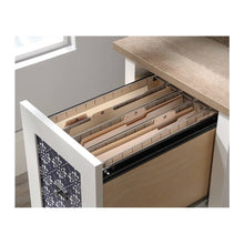 Load image into Gallery viewer, FarmHouse White Blue Oak Top 2 Drawer Office Writing Desk - Made In USA