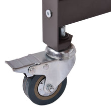 Load image into Gallery viewer, Mobile Steel Frame Laptop Computer Desk with Black Wood Top and Locking Casters