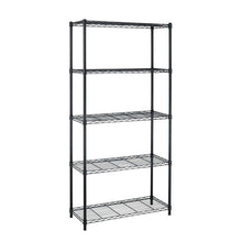 Load image into Gallery viewer, Black Metal 5-Shelf Heavy Duty Shelving Unit Storage Rack