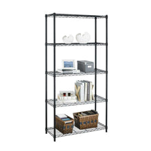 Load image into Gallery viewer, Black Metal 5-Shelf Heavy Duty Shelving Unit Storage Rack