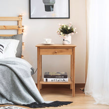 Load image into Gallery viewer, Classic Light Brown Wood 1-Drawer End Table Nightstand Side Table