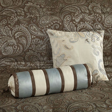 Load image into Gallery viewer, Queen size 12-piece Reversible Cotton Comforter Set in Brown and Blue