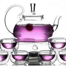 Load image into Gallery viewer, 8-Piece Glass Teapot Set with 6 Glasses and Warmer