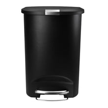 Load image into Gallery viewer, Black 13-Gallon Kitchen Trash Can with Foot Pedal Step Lid