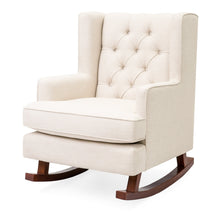 Load image into Gallery viewer, Beige Soft Tufted Upholstered Wingback Rocker Rocking Chair