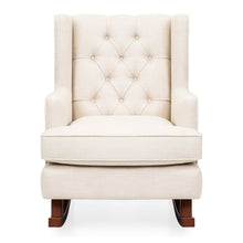 Load image into Gallery viewer, Beige Soft Tufted Upholstered Wingback Rocker Rocking Chair
