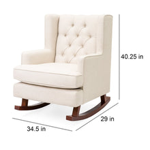 Load image into Gallery viewer, Beige Soft Tufted Upholstered Wingback Rocker Rocking Chair