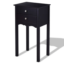Load image into Gallery viewer, Elegant 2-Drawer End Table Nightstand Side Table in Black Wood Finish
