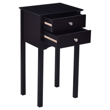 Load image into Gallery viewer, Elegant 2-Drawer End Table Nightstand Side Table in Black Wood Finish