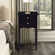Load image into Gallery viewer, Elegant 2-Drawer End Table Nightstand Side Table in Black Wood Finish
