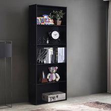 Load image into Gallery viewer, Modern 5-Shelf Bookcase Storage Shelves in Black Wood Finish
