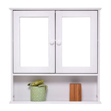 Load image into Gallery viewer, Simple Bathroom Mirror Wall Cabinet in White Wood Finish 23 x 22 inch