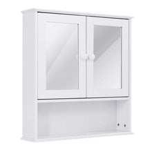 Load image into Gallery viewer, Simple Bathroom Mirror Wall Cabinet in White Wood Finish 23 x 22 inch