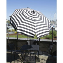 Load image into Gallery viewer, 6 Foot Black White Stripe Drape Umbrella Manual Lift with Tilt
