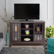Load image into Gallery viewer, Brown Wood 43-inch TV Stand Storage Cabinet Console Table
