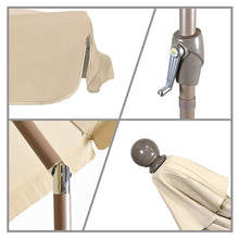 Load image into Gallery viewer, Beige 7.5 Foot Off-White Patio Umbrella with Push Button Tilt and Metal Pole