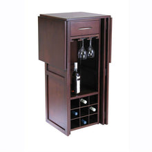 Load image into Gallery viewer, 9 Bottle Walnut Wine Bottle Rack Mini Bar Expandable Counter
