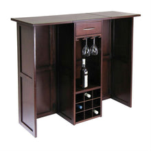 Load image into Gallery viewer, 9 Bottle Walnut Wine Bottle Rack Mini Bar Expandable Counter
