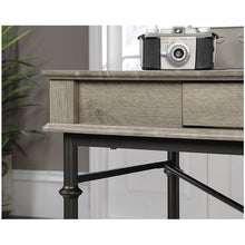 Load image into Gallery viewer, Farmhouse Oak Flip Down Drawer Writing Console Computer Desk