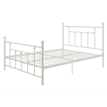 Load image into Gallery viewer, Full White Metal Platform Bed Frame with Headboard and Footboard