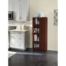 Load image into Gallery viewer, Wardrobe Cabinet with Shelves in Dark Cherry Wood Finish Bedroom Kitchen or Bathroom