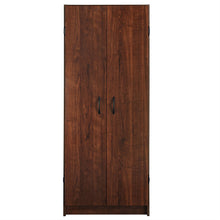 Load image into Gallery viewer, Wardrobe Cabinet with Shelves in Dark Cherry Wood Finish Bedroom Kitchen or Bathroom
