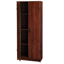 Load image into Gallery viewer, Wardrobe Cabinet with Shelves in Dark Cherry Wood Finish Bedroom Kitchen or Bathroom