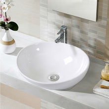 Load image into Gallery viewer, Contemporary Oval Basin Round Vessel Bathroom Sink in White