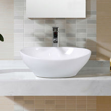 Load image into Gallery viewer, Contemporary Oval Basin Round Vessel Bathroom Sink in White