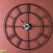 Load image into Gallery viewer, Oversized 30-inch Black Wall Clock with Roman Numerals