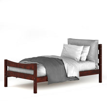 Load image into Gallery viewer, Twin size Farmhouse Style Pine Wood Platform Bed Frame in Walnut