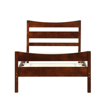 Load image into Gallery viewer, Twin size Farmhouse Style Pine Wood Platform Bed Frame in Walnut