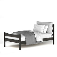 Load image into Gallery viewer, Twin size Farmhouse Style Pine Wood Platform Bed Frame in Espresso