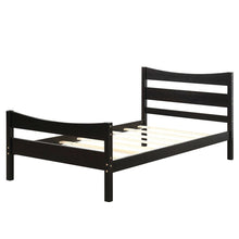 Load image into Gallery viewer, Twin size Farmhouse Style Pine Wood Platform Bed Frame in Espresso