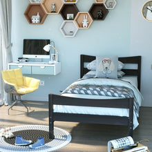 Load image into Gallery viewer, Twin size Farmhouse Style Pine Wood Platform Bed Frame in Espresso