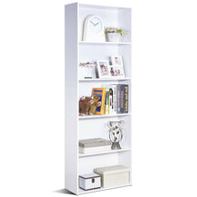 Load image into Gallery viewer, Modern 5-Tier Bookcase Storage Shelf in White Wood Finish