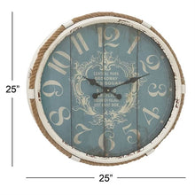 Load image into Gallery viewer, Vintage Style 25-inch Nautical Blue Wall Clock