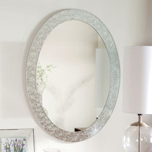 Load image into Gallery viewer, Oval Frame-less Bathroom Vanity Wall Mirror with Elegant Crystal Look Border