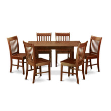 Load image into Gallery viewer, Mission Style 7-piece Dining Set in Mahogany Wood Finish