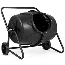Load image into Gallery viewer, Outdoor Mobile 50-Gallon Compost Bin Tumbler on Wheels