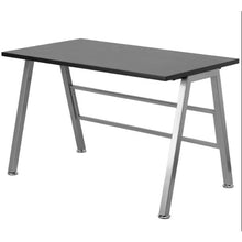 Load image into Gallery viewer, Modern Metal Frame Computer Desk with Black Laminate Top