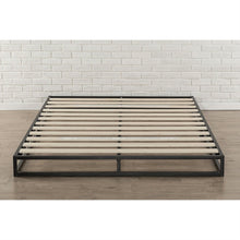 Load image into Gallery viewer, Full size 6-inch Low Profile Metal Platform Bed Frame with Wooden Slats